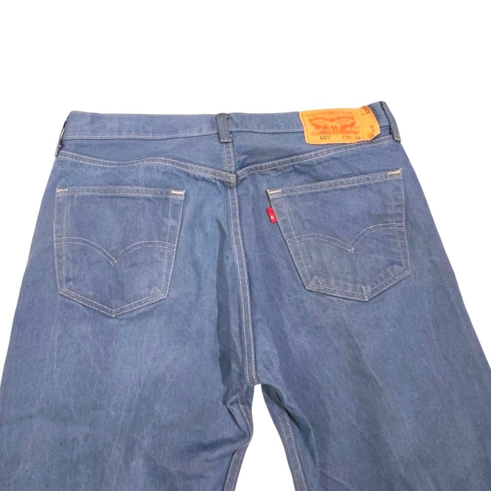 Levi's 501 Mens Sz 36x32 Ultra Blue Shrink To Fit Jeans Blank R Tab Fits 35x30.5
